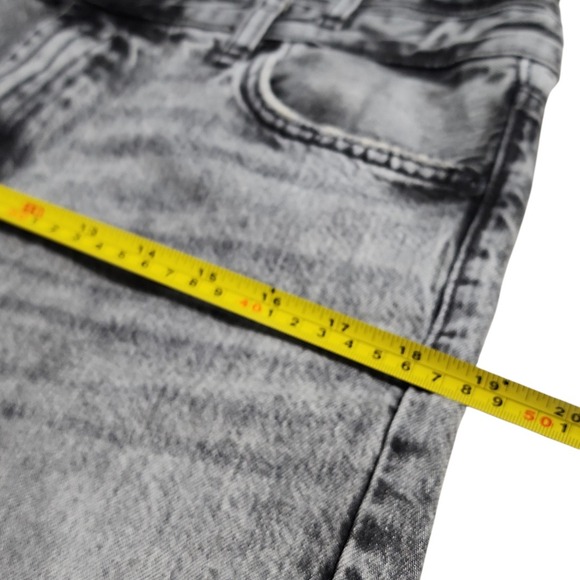 ZARA Wide Leg Acid Wash Denim Jeans Women's Sz 6 Black Grey y2k retro inspired - Picture 4 of 9